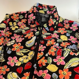 Requirements women’s‎ quilted & lined zip jacket with flowers fruit size 1X